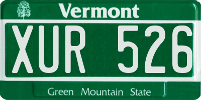 VT license plate XUR526