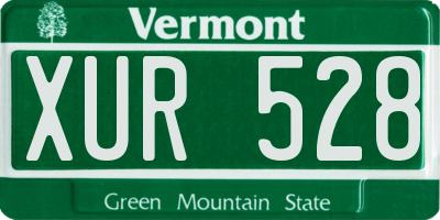 VT license plate XUR528