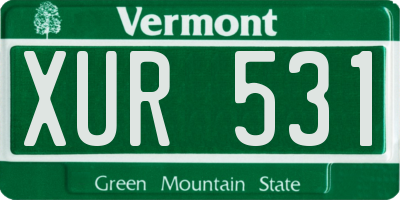 VT license plate XUR531