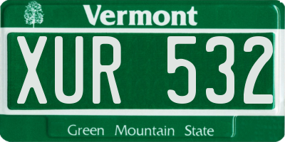VT license plate XUR532