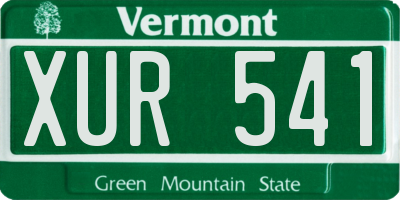 VT license plate XUR541