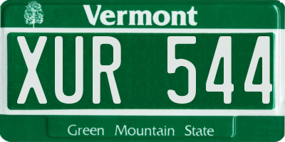 VT license plate XUR544