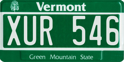 VT license plate XUR546