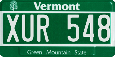 VT license plate XUR548