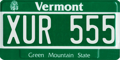 VT license plate XUR555