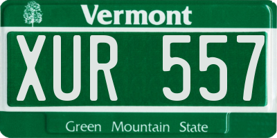 VT license plate XUR557