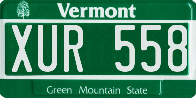 VT license plate XUR558