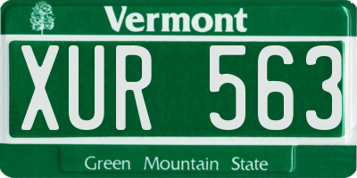 VT license plate XUR563