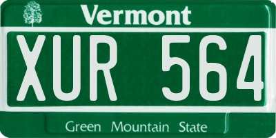 VT license plate XUR564