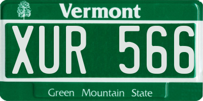 VT license plate XUR566