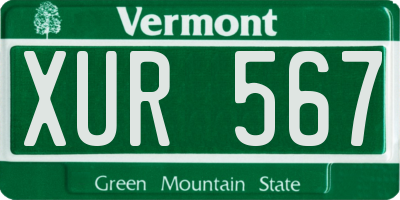 VT license plate XUR567