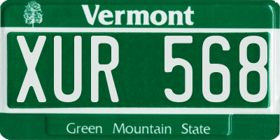 VT license plate XUR568