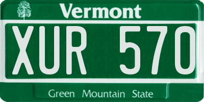 VT license plate XUR570
