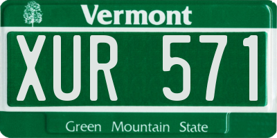 VT license plate XUR571