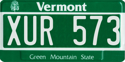 VT license plate XUR573