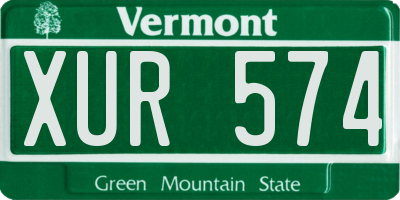 VT license plate XUR574
