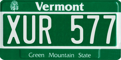 VT license plate XUR577
