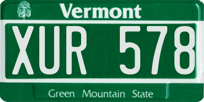 VT license plate XUR578