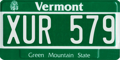 VT license plate XUR579