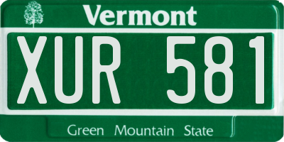 VT license plate XUR581