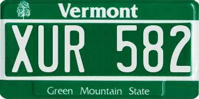 VT license plate XUR582