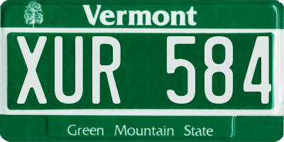 VT license plate XUR584