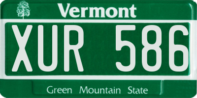 VT license plate XUR586