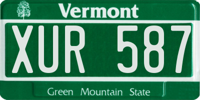 VT license plate XUR587