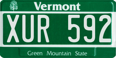 VT license plate XUR592
