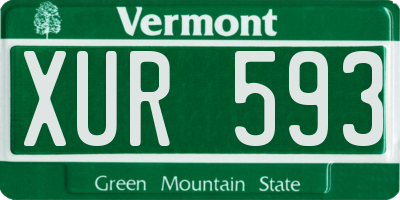 VT license plate XUR593