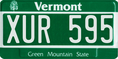 VT license plate XUR595