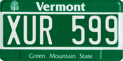 VT license plate XUR599
