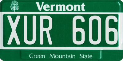 VT license plate XUR606