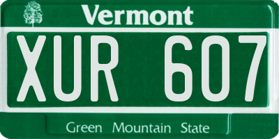 VT license plate XUR607