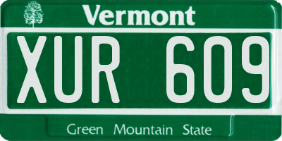 VT license plate XUR609