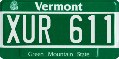 VT license plate XUR611