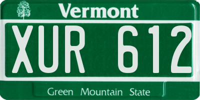 VT license plate XUR612