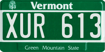 VT license plate XUR613