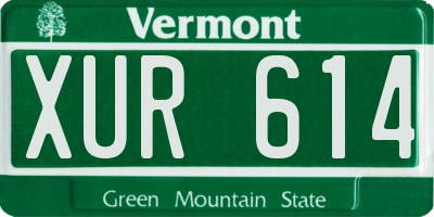 VT license plate XUR614