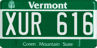 VT license plate XUR616