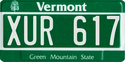 VT license plate XUR617