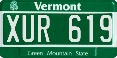VT license plate XUR619
