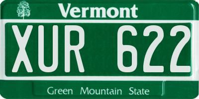 VT license plate XUR622