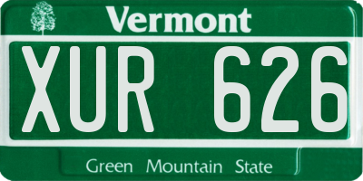VT license plate XUR626