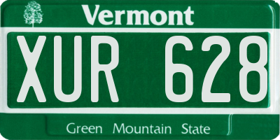 VT license plate XUR628