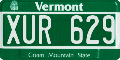 VT license plate XUR629