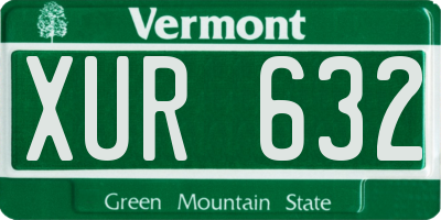 VT license plate XUR632