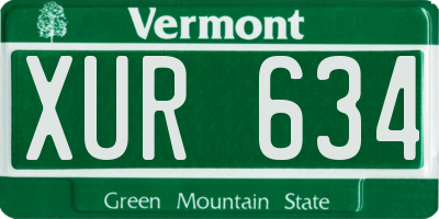 VT license plate XUR634