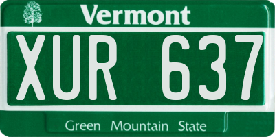 VT license plate XUR637