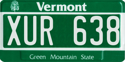 VT license plate XUR638